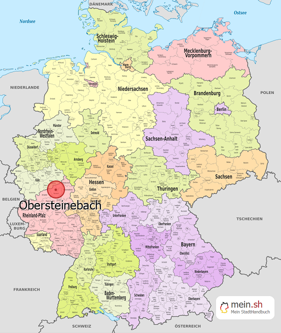 Deutschlandkarte mit Obersteinebach