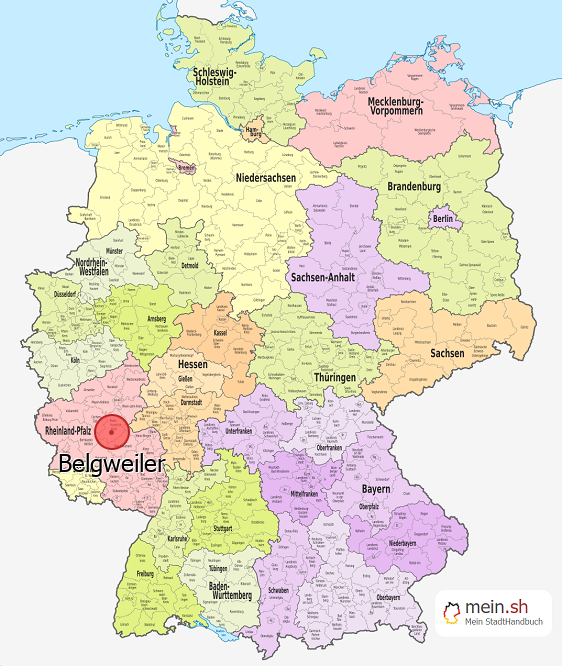 Deutschlandkarte mit Belgweiler
