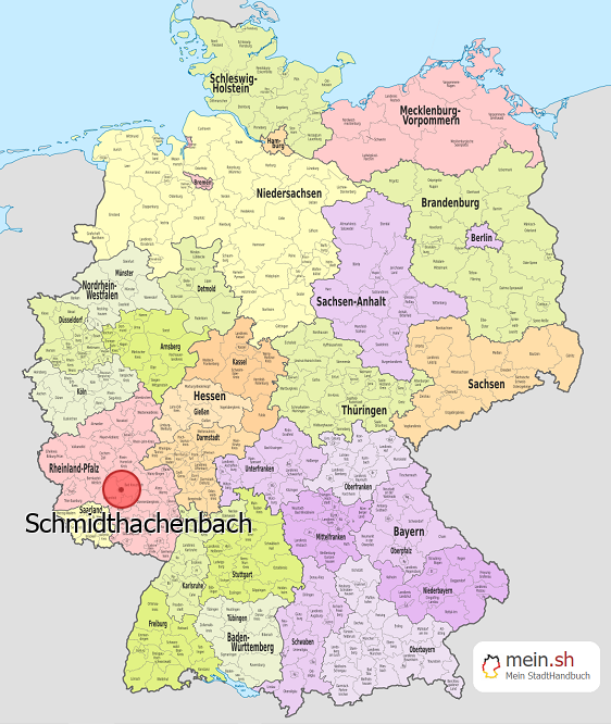 Deutschlandkarte mit Schmidthachenbach
