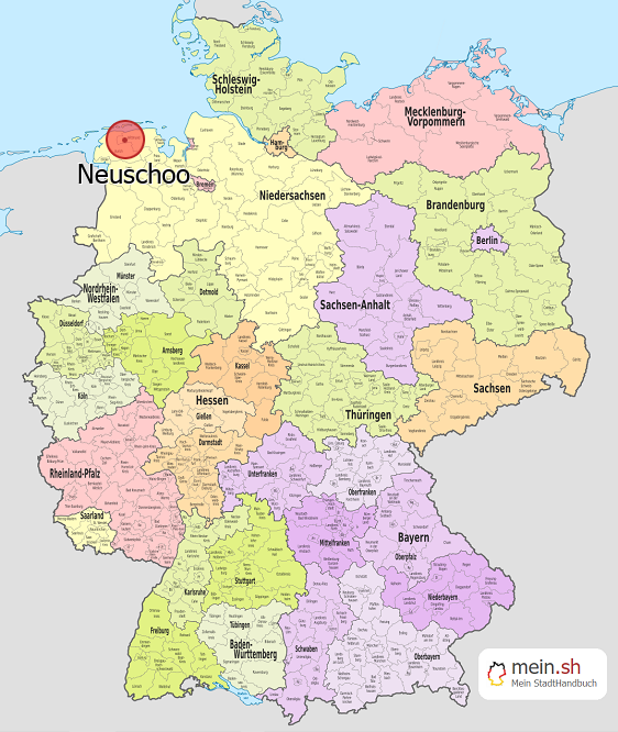 Deutschlandkarte mit Neuschoo