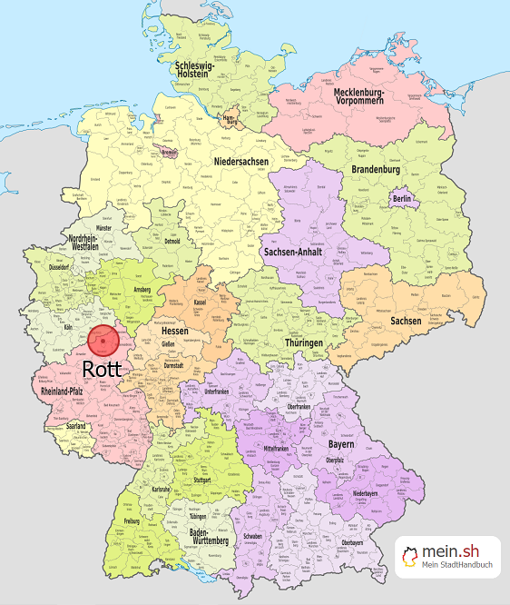 Deutschlandkarte mit Rott