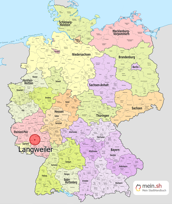 Deutschlandkarte mit Langweiler