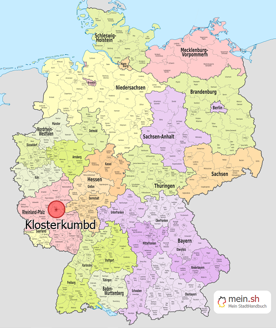 Deutschlandkarte mit Klosterkumbd