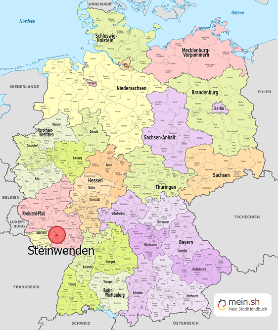 Deutschlandkarte mit Steinwenden