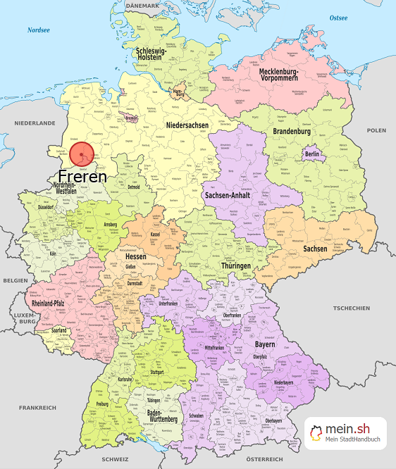 Deutschlandkarte mit Freren