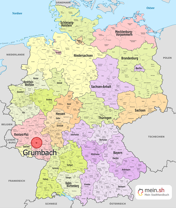 Deutschlandkarte mit Grumbach