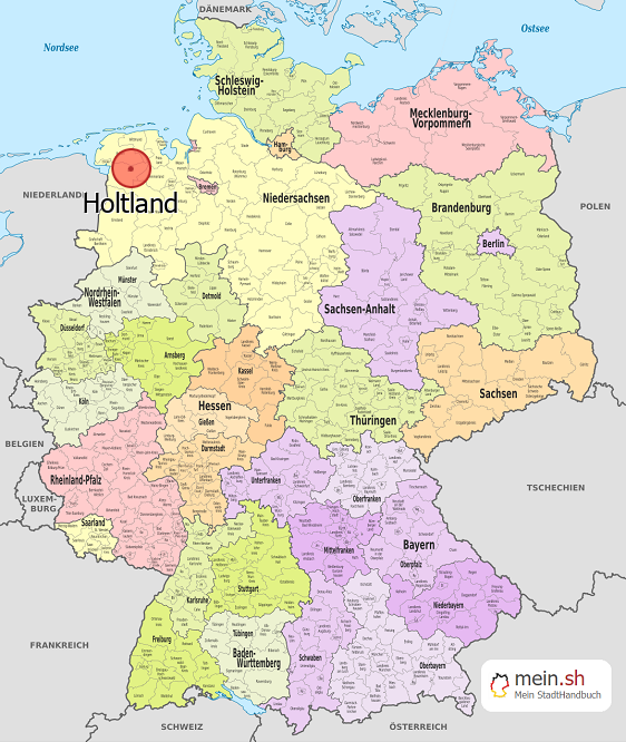 Deutschlandkarte mit Holtland