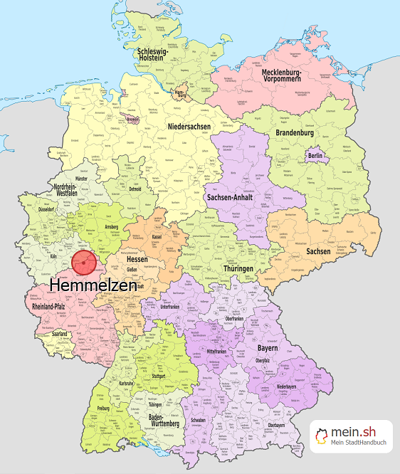 Deutschlandkarte mit Hemmelzen