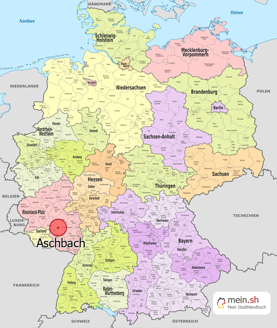 Deutschlandkarte mit Aschbach