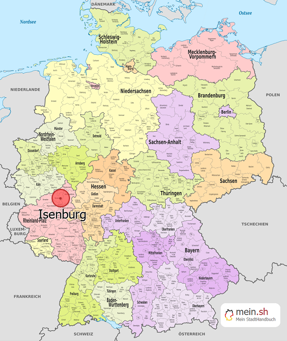 Deutschlandkarte mit Isenburg