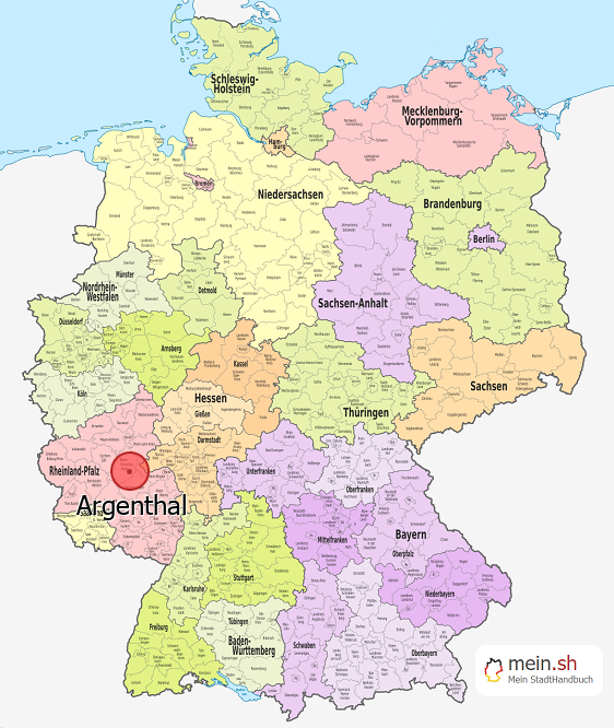 Deutschlandkarte mit Argenthal