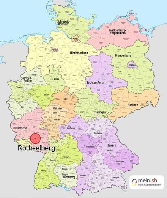 Deutschlandkarte mit Rothselberg