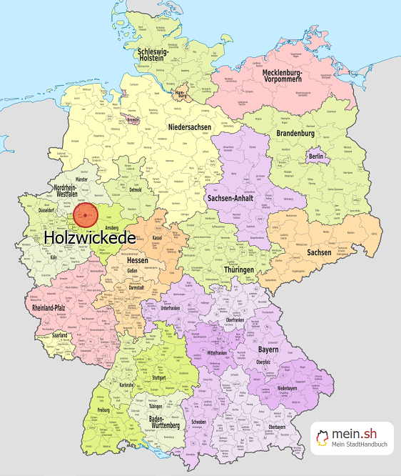 Deutschlandkarte mit Holzwickede