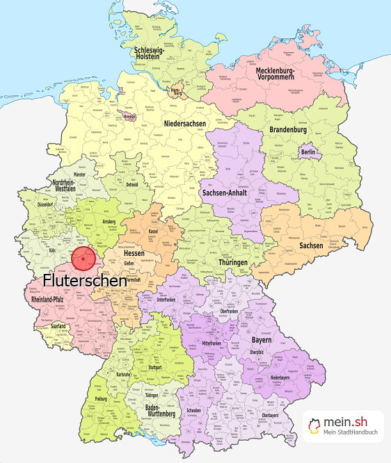 Deutschlandkarte mit Fluterschen