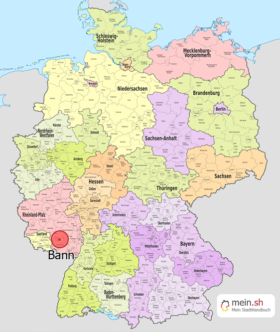Deutschlandkarte mit Bann