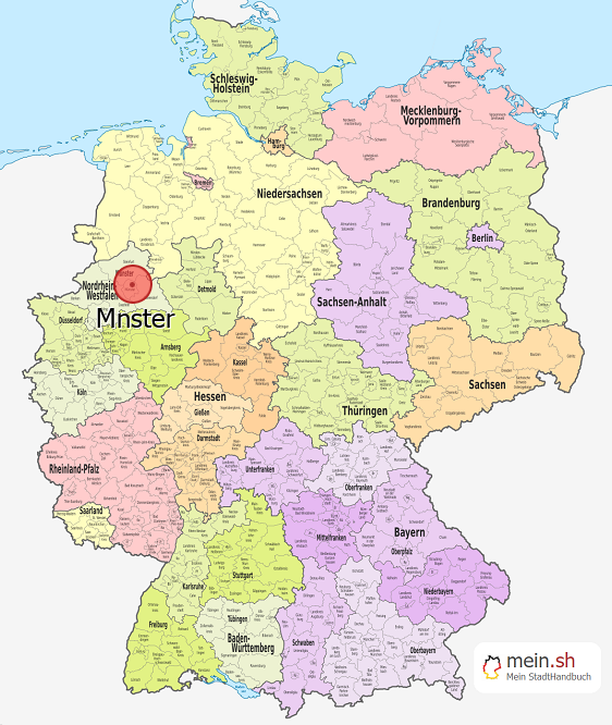 Deutschlandkarte mit Mnster