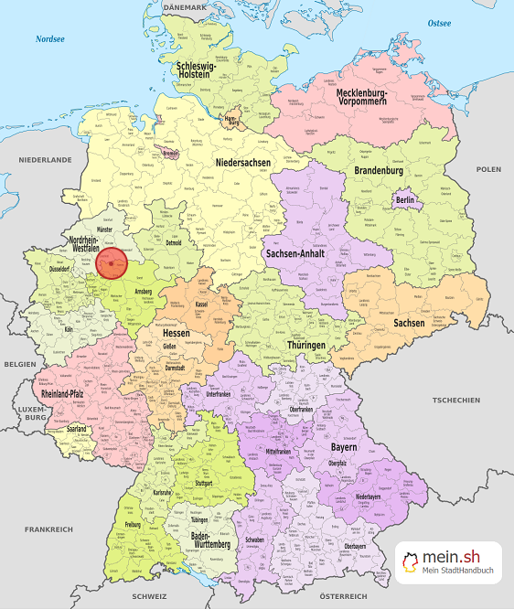 Deutschlandkarte mit Werne