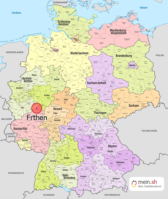 Deutschlandkarte mit Frthen