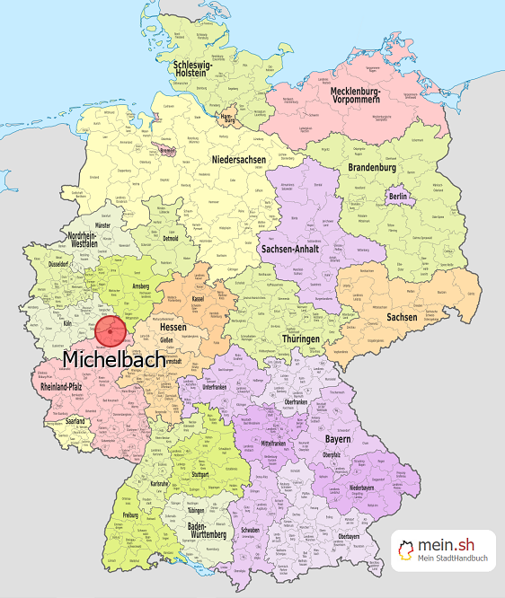 Deutschlandkarte mit Michelbach