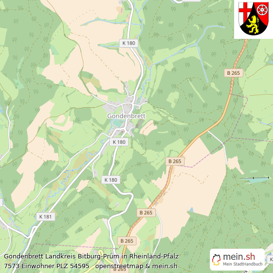 Gondenbrett Landkreis Bitburg-Prüm Lageplan © Openstreetmap Contributors Gondenbrett Kleines Dorf Lageplan