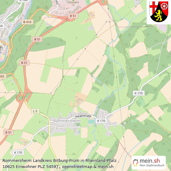 Rommersheim Landkreis Bitburg-Prüm Lageplan © Openstreetmap Contributors Rommersheim Dorf Lageplan
