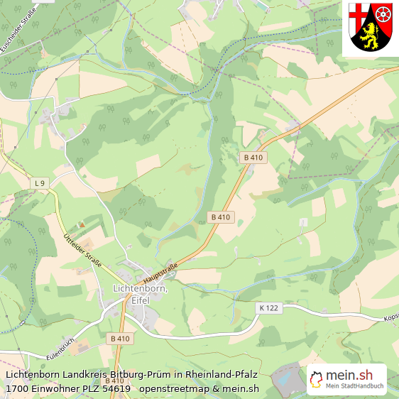Lichtenborn Landkreis Bitburg-Prüm Lageplan © Openstreetmap Contributors Lichtenborn Kleines Dorf Lageplan