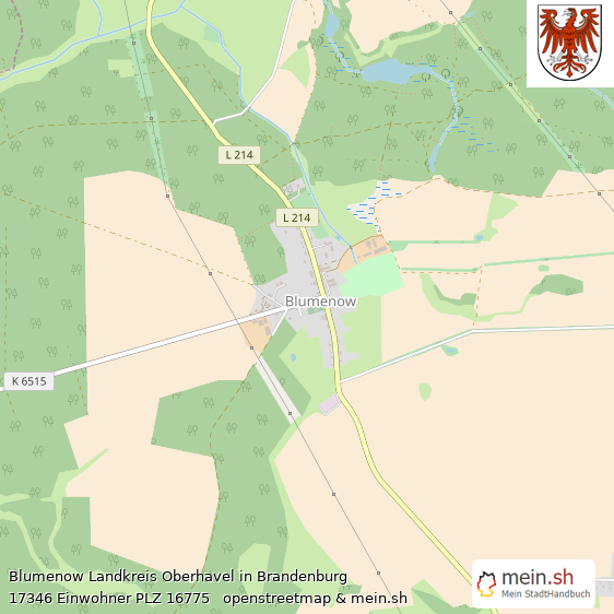 Blumenow Landkreis Oberhavel Lageplan © Openstreetmap Contributors Blumenow Lageplan