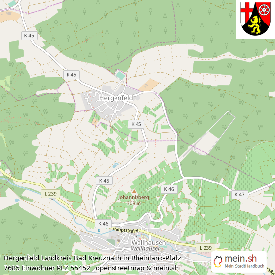 Hergenfeld Landkreis Bad Kreuznach Lageplan © Openstreetmap Contributors Hergenfeld Kleines Dorf Lageplan