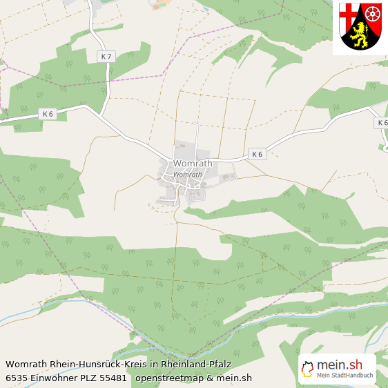 Womrath Rhein-Hunsrück-Kreis Lageplan © Openstreetmap Contributors Womrath Kleines Dorf Lageplan