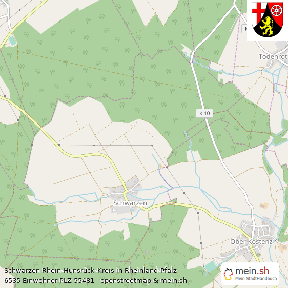 Schwarzen Kleines Dorf Lageplan