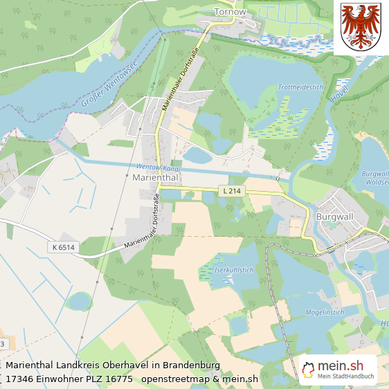 Marienthal Landkreis Oberhavel Lageplan © Openstreetmap Contributors Marienthal Lageplan