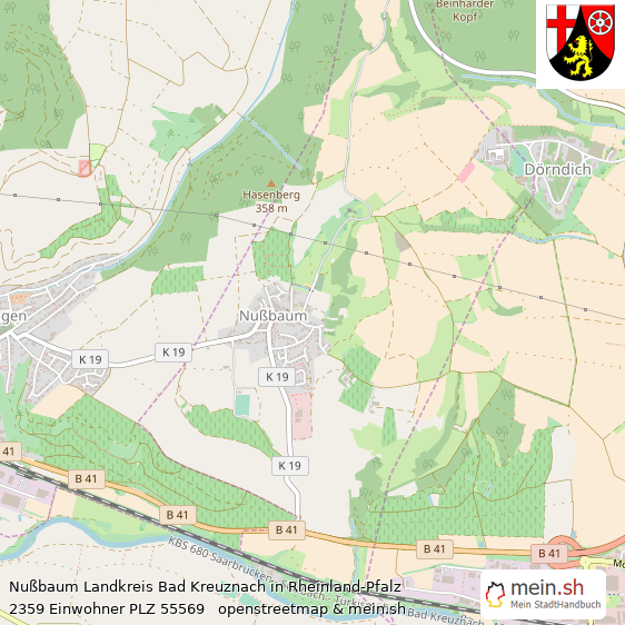 Nußbaum Landkreis Bad Kreuznach Lageplan © Openstreetmap Contributors Nußbaum Kleines Dorf Lageplan