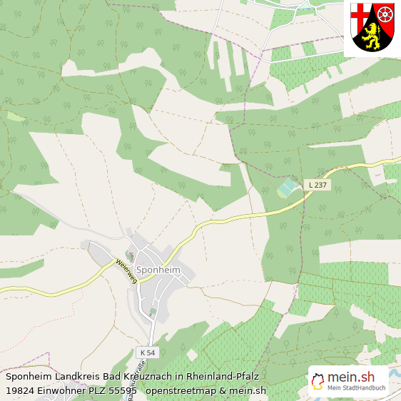 Sponheim Landkreis Bad Kreuznach Lageplan © Openstreetmap Contributors Sponheim Dorf Lageplan