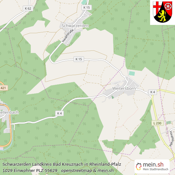 Schwarzerden Kleines Dorf Lageplan