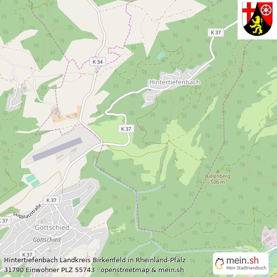 Hintertiefenbach Kleines Dorf Lageplan