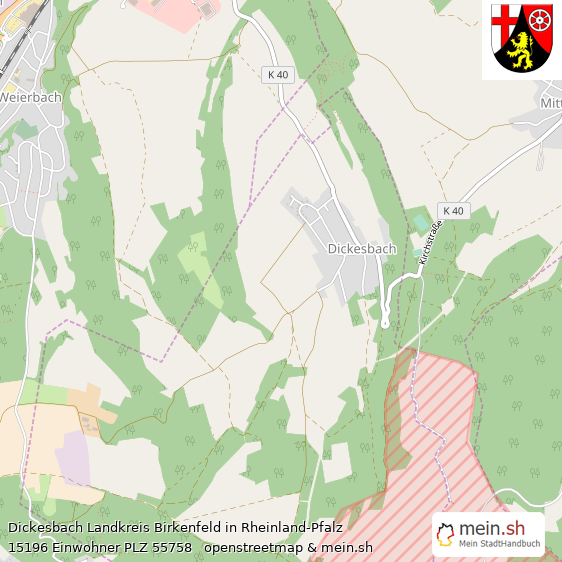 Dickesbach Kleines Dorf Lageplan