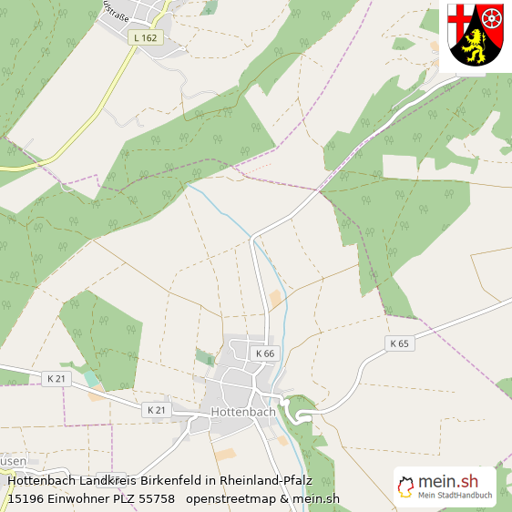 Hottenbach Landkreis Birkenfeld Lageplan © Openstreetmap Contributors Hottenbach Dorf Lageplan