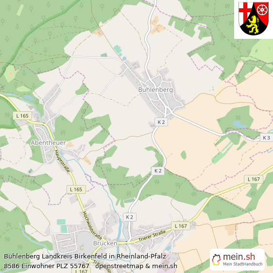 Buhlenberg Landkreis Birkenfeld Lageplan © Openstreetmap Contributors Buhlenberg Kleines Dorf Lageplan