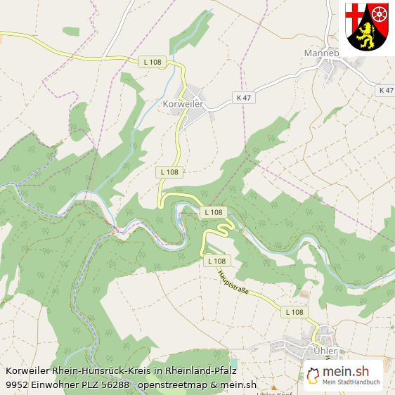 Korweiler Kleines Dorf Lageplan