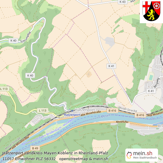 Hatzenport Landkreis Mayen-Koblenz Lageplan © Openstreetmap Contributors Hatzenport Dorf Lageplan