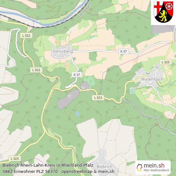 Biebrich Rhein-Lahn-Kreis Lageplan © Openstreetmap Contributors Biebrich Kleines Dorf Lageplan