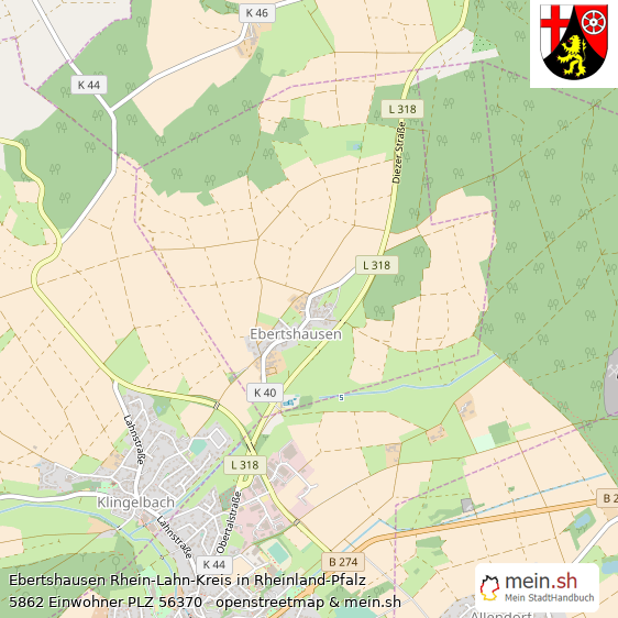 Ebertshausen Rhein-Lahn-Kreis Lageplan © Openstreetmap Contributors Ebertshausen Kleines Dorf Lageplan