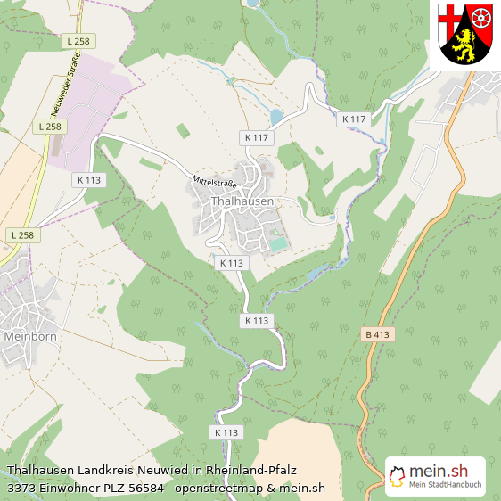 Thalhausen Landkreis Neuwied Lageplan © Openstreetmap Contributors Thalhausen Dorf Lageplan