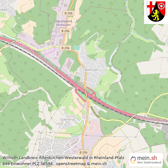 Willroth Landkreis Altenkirchen-Westerwald Lageplan © Openstreetmap Contributors Willroth Dorf Lageplan
