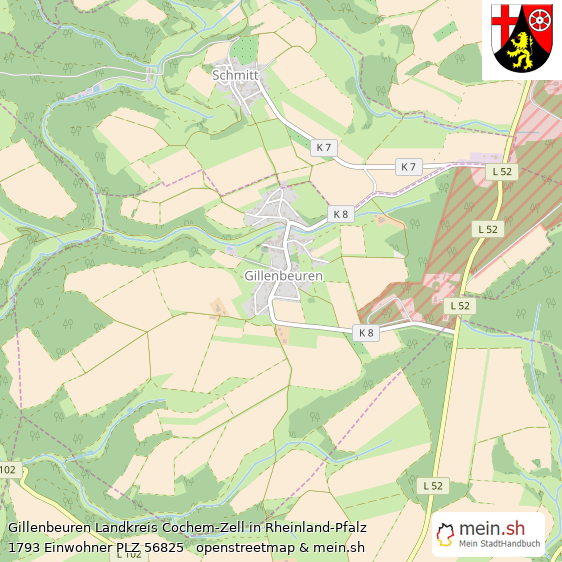 Gillenbeuren Kleines Dorf Lageplan