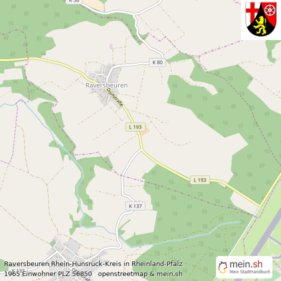 Raversbeuren Rhein-Hunsrück-Kreis Lageplan © Openstreetmap Contributors Raversbeuren Kleines Dorf Lageplan