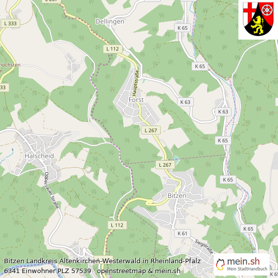 Bitzen Dorf Lageplan