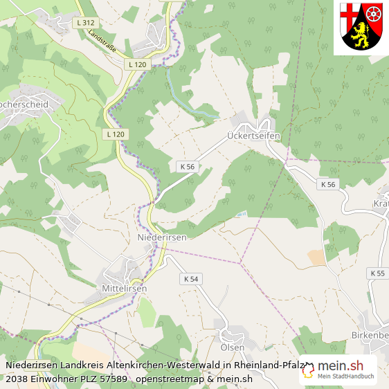 Niederirsen Kleines Dorf Lageplan