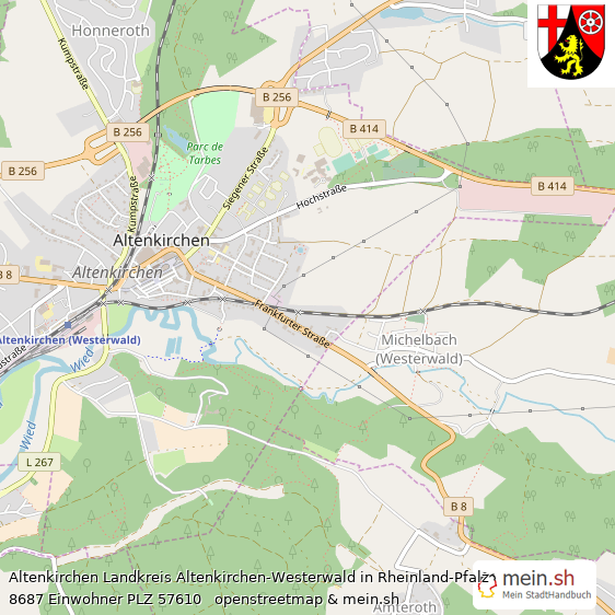 Altenkirchen Landkreis Altenkirchen-Westerwald Lageplan © Openstreetmap Contributors Altenkirchen Großes Dorf Lageplan