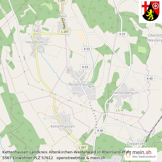 Kettenhausen Landkreis Altenkirchen-Westerwald Lageplan © Openstreetmap Contributors Kettenhausen Kleines Dorf Lageplan